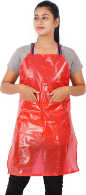 YAGOAVA PVC Home Use Apron - Free Size(Red, Single Piece)