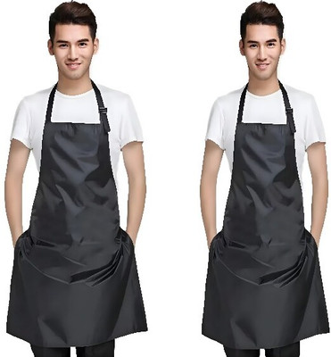 AIKOZIYA PVC Home Use Apron - Medium(Black, Pack of 2)