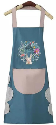 PORMONO Polyester Home Use Apron - Free Size(Blue, Single Piece)