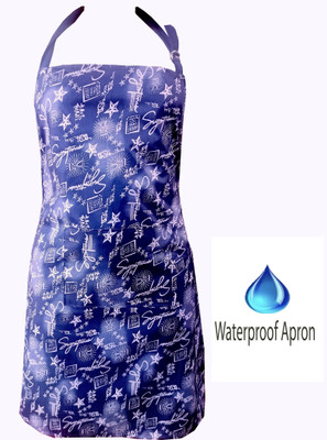 Crazywaves Polyester Chef's Apron - Free Size(Blue, Single Piece)