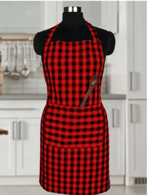 DI Home Tex Cotton Chef's Apron - XXL(Red, Single Piece)