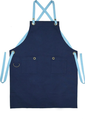 UrbunStitchCO Cotton Chef's Apron - Free Size(Blue, Single Piece)