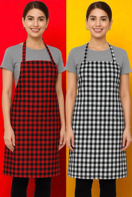 Dratini Cotton Chef's Apron - Free Size(Multicolor, Pack of 2)