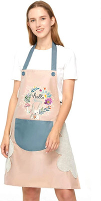 VAGMI STORE Polyester Home Use Apron - Free Size(Peach, Single Piece)