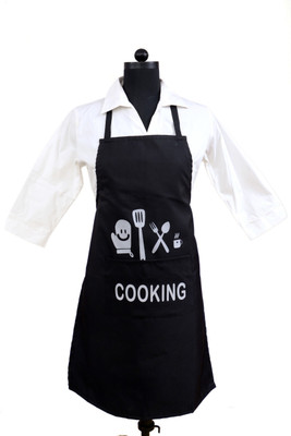 SWITCHON Polyester Home Use Apron - Free Size(Black, Single Piece)