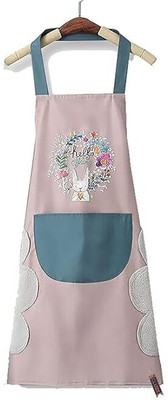 EKESHVAR Polyester Home Use Apron - Free Size(Pink, Single Piece)
