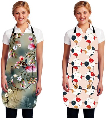 brothers trendz Nylon Apron - Free Size(Grey, Brown, Red, Pack of 2)