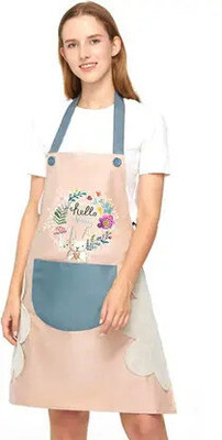 ROMJ Polyester Home Use Apron - Free Size(Pink, Single Piece)