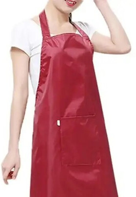 TENNYCER PVC Home Use Apron - Free Size(Red, Single Piece)