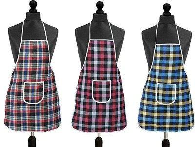 Flipkart SmartBuy Cotton Home Use Apron - Free Size(Red, Blue, Pack of 3)