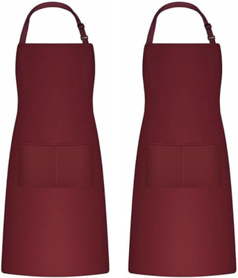 MEDIDOVE PVC Home Use Apron - Free Size(Red, Pack of 2)