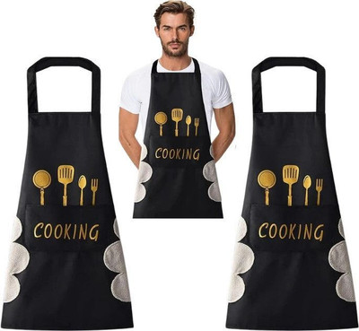 Clipron Cotton Chef's Apron - Free Size(Multicolor, Pack of 2)