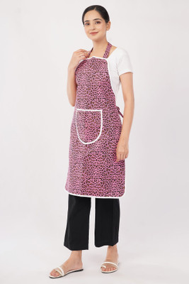 MIMI KITCHEN PRODUCTS Cotton, PVC Chef's Apron - Free Size(Pink, Single Piece)