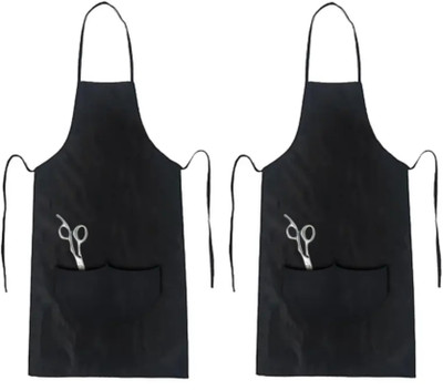 AIKOZIYA Polyester Home Use Apron - Medium(Black, Pack of 2)