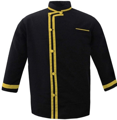 UNISIM Polyester Chef's Apron - Small(Black, Yellow, Single Piece)
