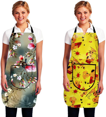Acoma PVC Home Use Apron - Free Size(Multicolor, Pack of 2)