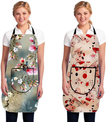 Acoma PVC Grooming Apron - Free Size(White, Pack of 2)