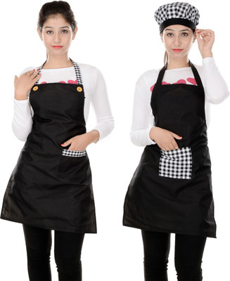 SWITCHON Polyester Apron - Free Size(Black, Pack of 2)