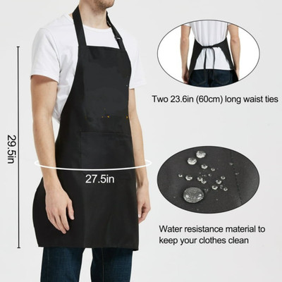 TENNYCER PVC Home Use Apron - Free Size(Black, Single Piece)