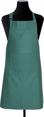 CRAZYWEAVES Cotton Chef's Apron - Free Size(Dark Green, Single Piece)