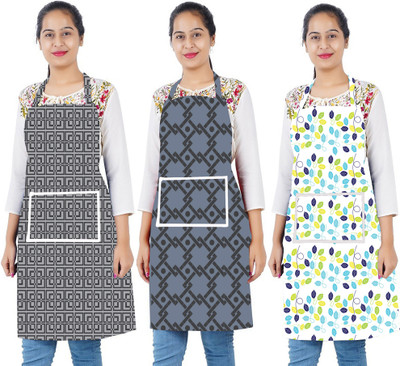 XENABO PVC Apron - Free Size(Grey, Grey, Light Green, Pack of 3)