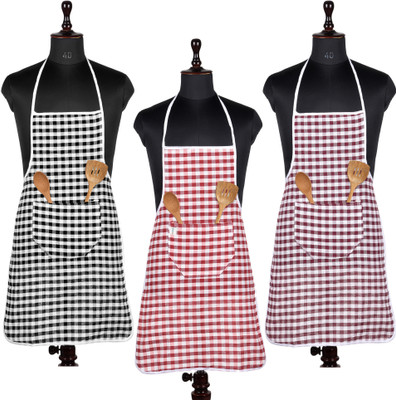 HOMESTIC Cotton Home Use Apron - Free Size(Multicolor, Pack of 3)