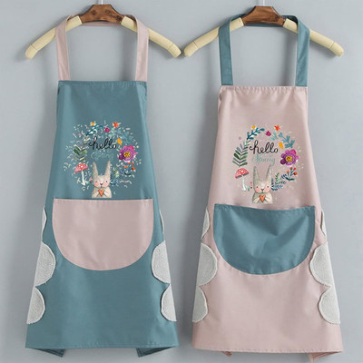 ABlue Clipper Polyester Chef's Apron - Free Size(Pink, Blue, Pack of 2)