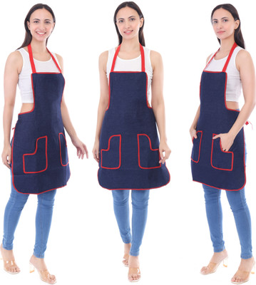 ANSHIKA ENTERPRISES Cotton Home Use Apron - Free Size(Multicolor, Pack of 3)