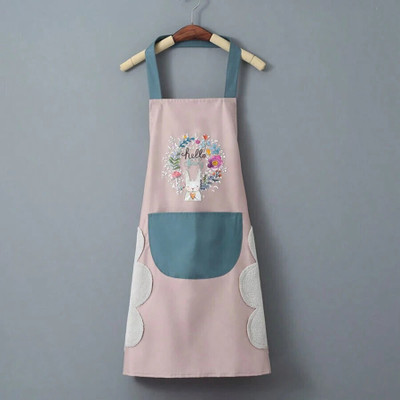 Luxula Polyester Home Use Apron - Free Size(Peach, Single Piece)