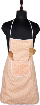 KUBER INDUSTRIES Polyester Home Use Apron - Free Size(Peach, Single Piece)