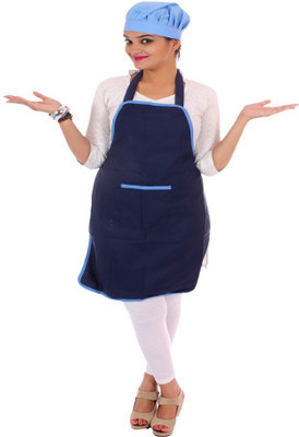 SWITCHON Polyester Home Use Apron - Free Size(Blue, Single Piece)