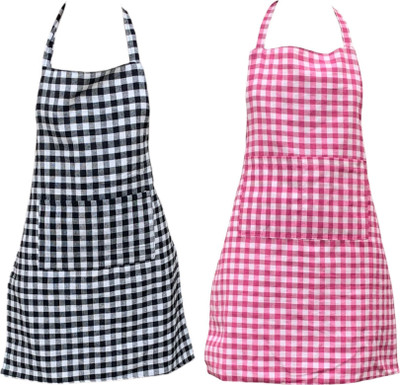 OASIS Cotton Home Use Apron - Free Size(Multicolor, Pack of 2)