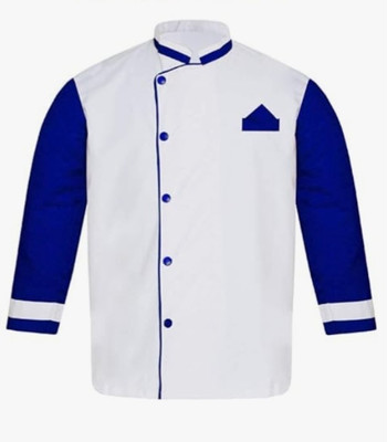 UNISIM Polyester Chef's Apron - Medium(White, Blue, Single Piece)