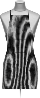 KUBER INDUSTRIES Cotton Home Use Apron - Free Size(Black, White, Single Piece)