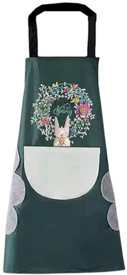 Treasure Trove Import Polyester, PVC Chef's Apron - Free Size(Green, Single Piece)
