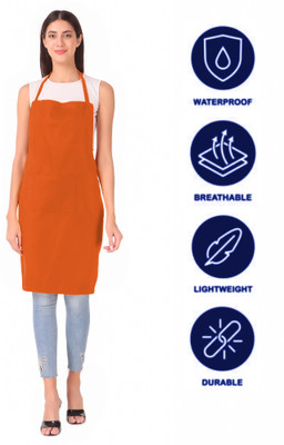 Kodenipr Club Polyester Home Use Apron - Free Size(Orange, Single Piece)