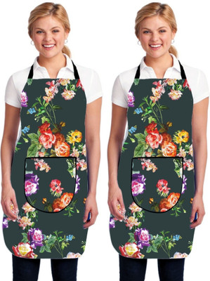 Ritul Cares PVC Home Use Apron - Free Size(Green, Pack of 2)