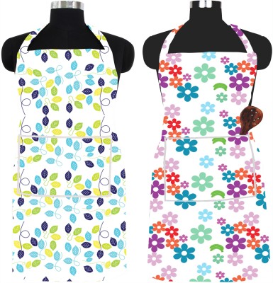 XENABO PVC Chef's Apron - Free Size(Light Blue, Green, Purple, Pack of 2)