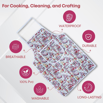 Cleansia PVC Chef's Apron - Free Size(White, Single Piece)