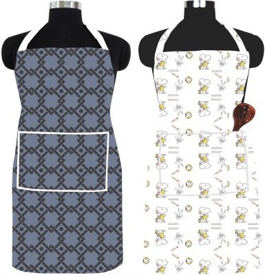 Furn central PVC Chef's Apron - Free Size(Grey, Beige, Multicolor, Pack of 2)