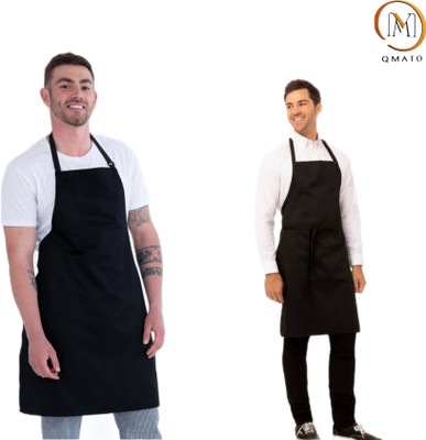 Qmato Polyester Grooming Apron - Free Size(Black, Pack of 2)