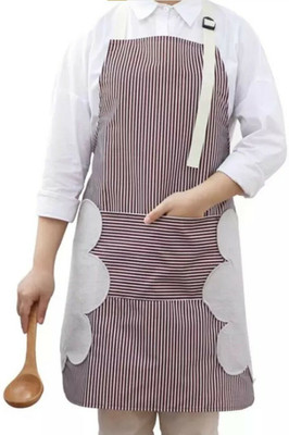 BudheWorld Polyester Home Use Apron - Free Size(Brown, Single Piece)