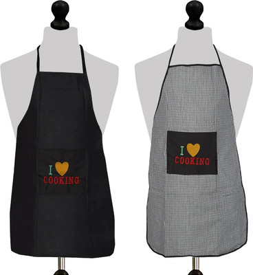 Comfort House Cotton Home Use Apron - Free Size(Multicolor, Pack of 2)