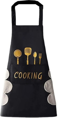 BUYBEAT Polyester, Velvet Chef's Apron - Free Size(Black, Single Piece)