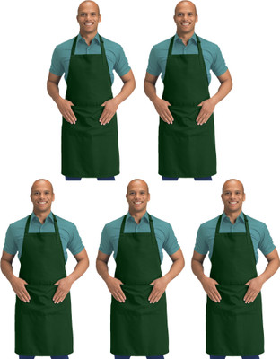 Blackpoll Polyester Home Use Apron - Free Size(Green, Pack of 5)