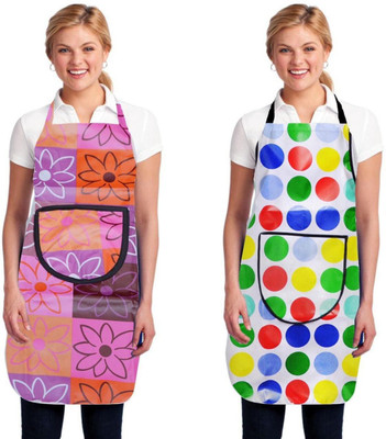 Acoma PVC Chef's Apron - Free Size(Multicolor, Black, Pack of 2)