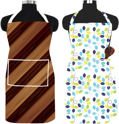 Furn central PVC Chef's Apron - Free Size(Brown, Gold, Light Blue, Green, Pack of 2)