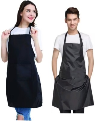 RAQTRO PVC Home Use Apron - Medium(Black, Pack of 2)