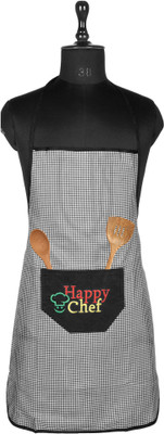 KUBER INDUSTRIES Polyester Home Use Apron - Free Size(Black, Single Piece)