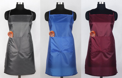 AIRWILL Polyester Home Use Apron - Free Size(Multicolor, Pack of 3)